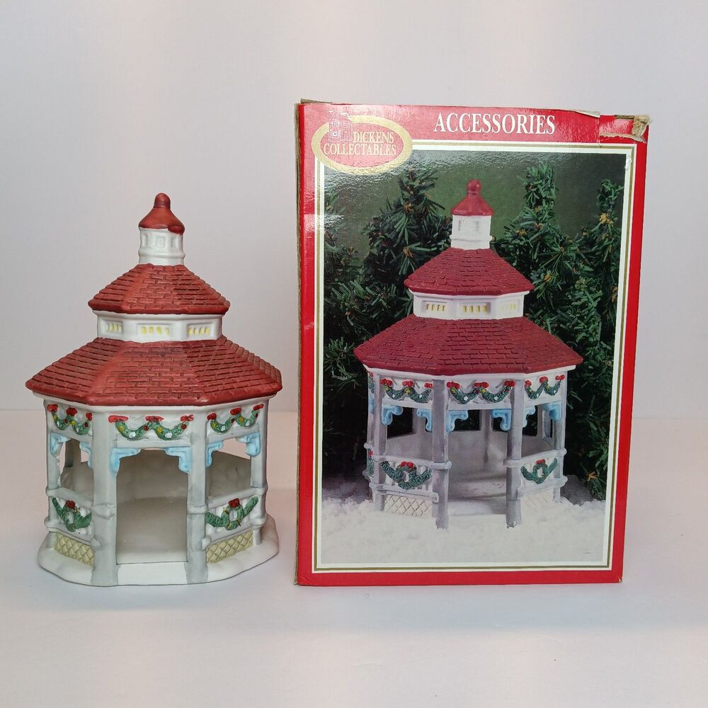 Vintage 1996 Dickens Collectables Hand-Painted Porcelain Gazebo